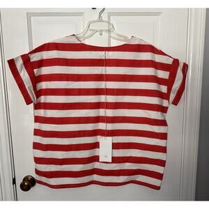 SOLD NWT Egg Trading Polly Top Red Stripes